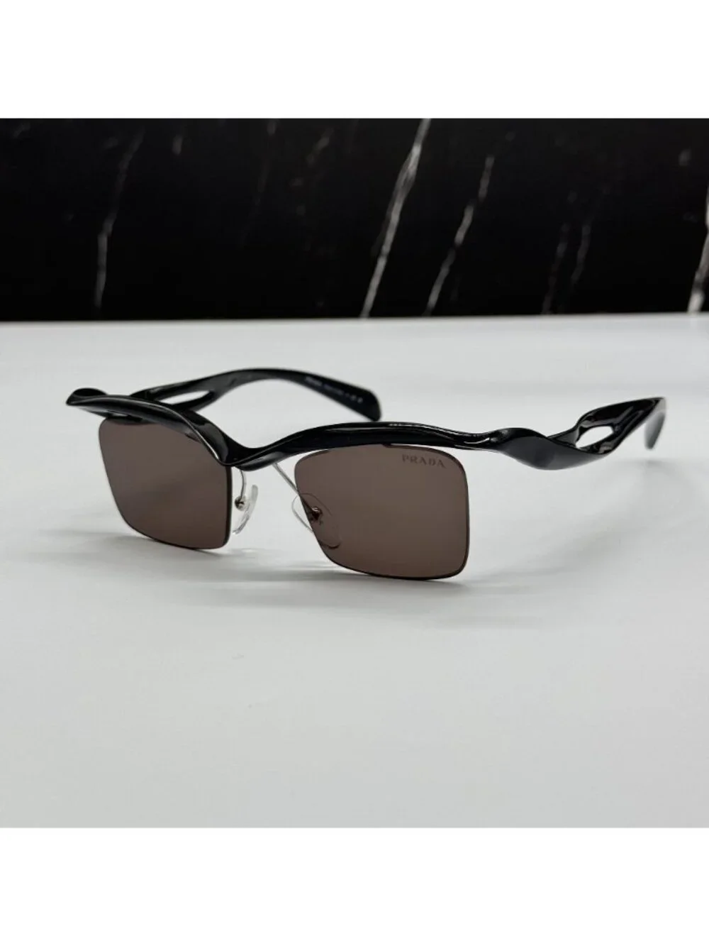 NEW PRADA PRA15S 1AB8C1 SUNGLASSES PR A15S 1AB8C1 SQUARE BLACK UNISEX SPR A15S